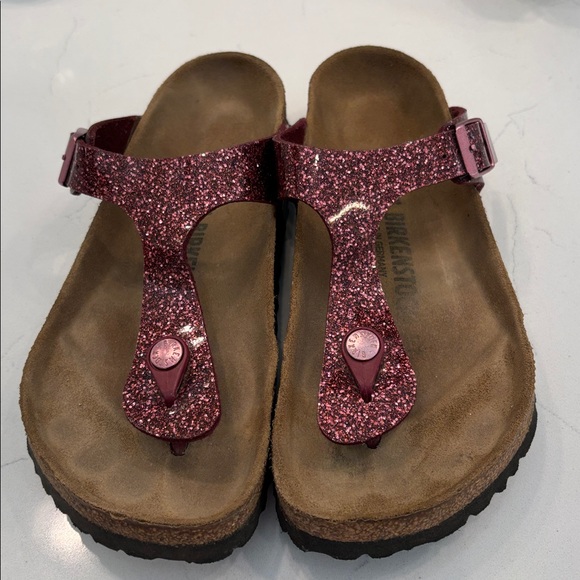 Birkenstock Shoes - Birkenstock Sparkly Burgundy Sandals